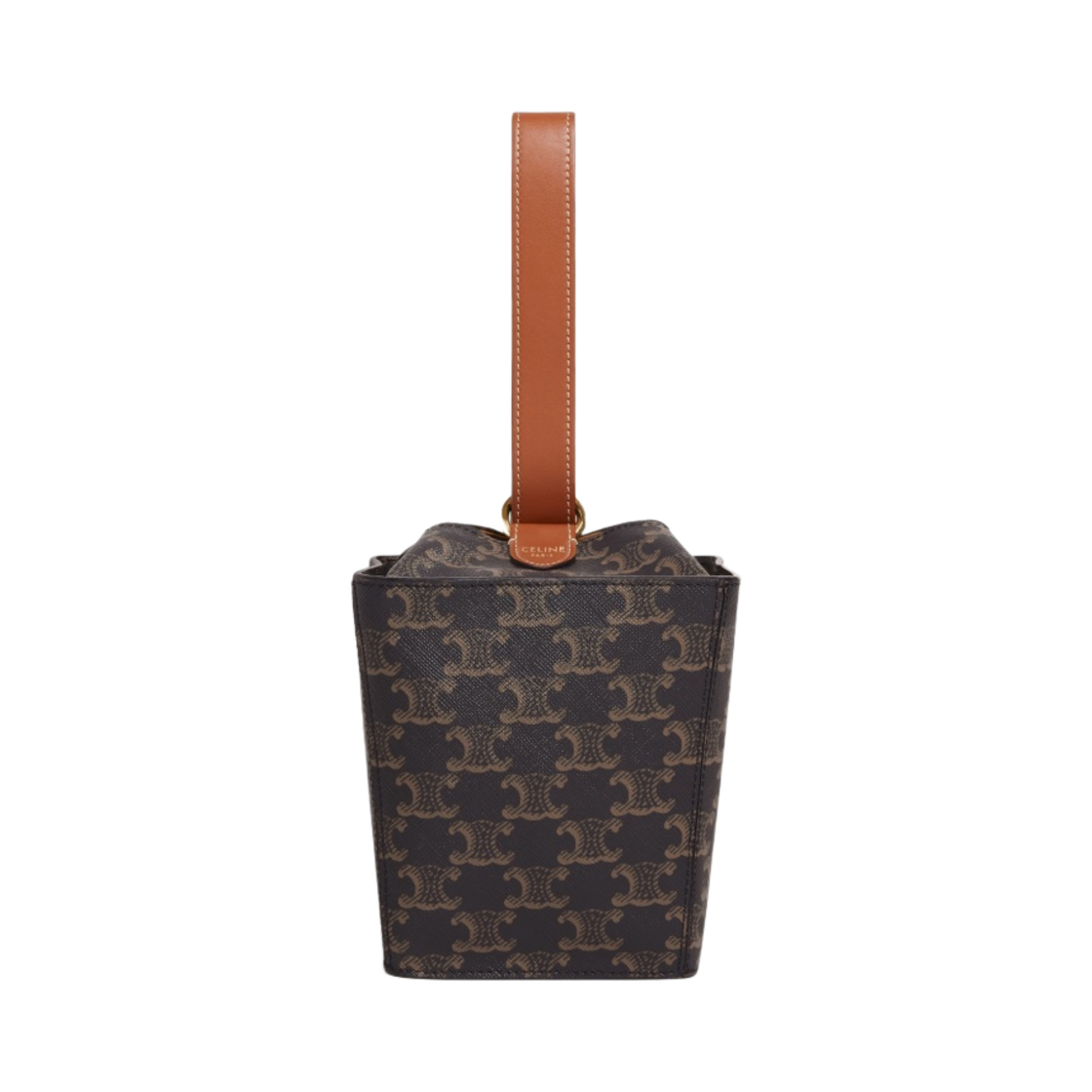 셀린느 트리옹프 캔버스 & 카프스킨 스트랩 박스 탄(Celine Strap Box in Triomphe Canvas and Calfskin Tan) - 1
