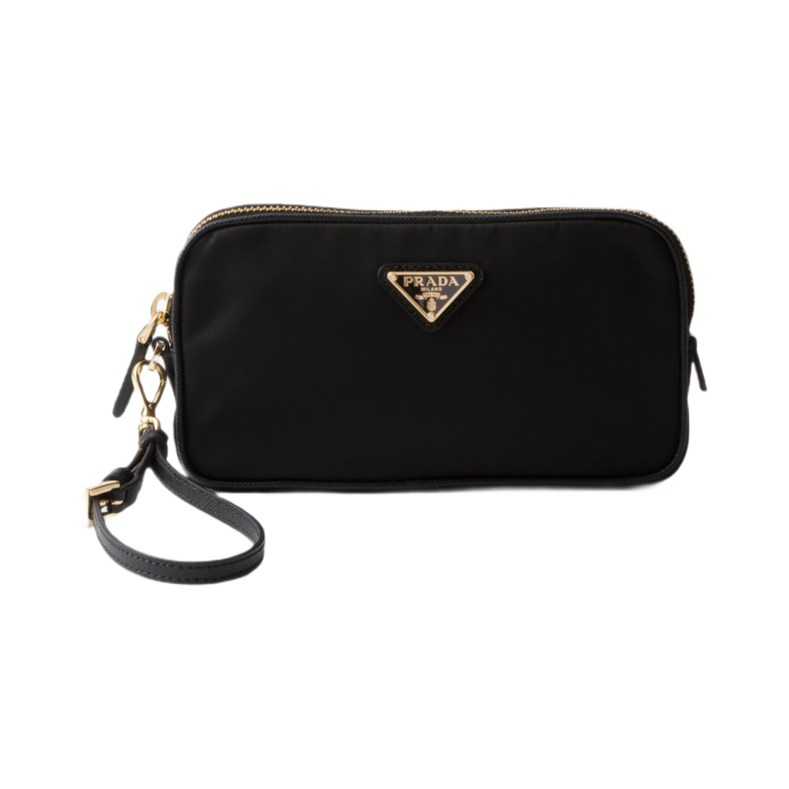 프라다 리에디션 1978 리나일론 앤 사피아노 레더 파우치 블랙(Prada Re-Edition 1978 Re-Nylon and Saffiano Leather Pouch Black) - 1