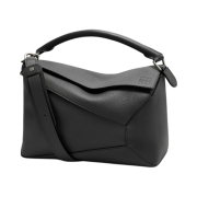 Loewe Large Puzzle Bag in Grained Calfskin Anthracite