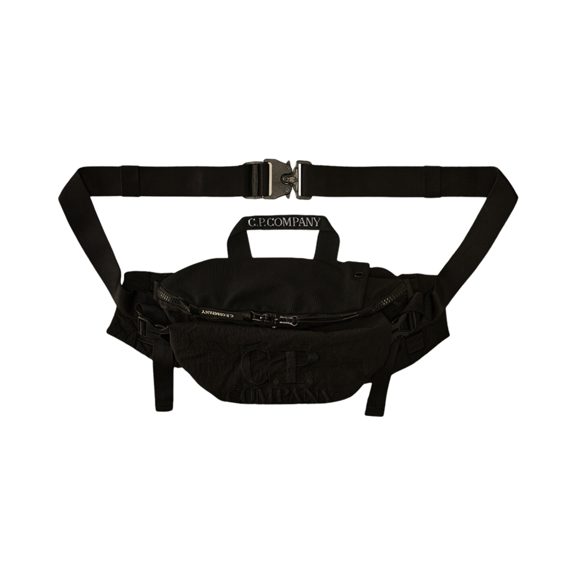C.P. 컴퍼니 플레인 페이퍼 터치 로고 웨이스트백 블랙 - 24FW(C.P. Company Plain Paper Touch Logo Waistbag Black - 24FW) - 1