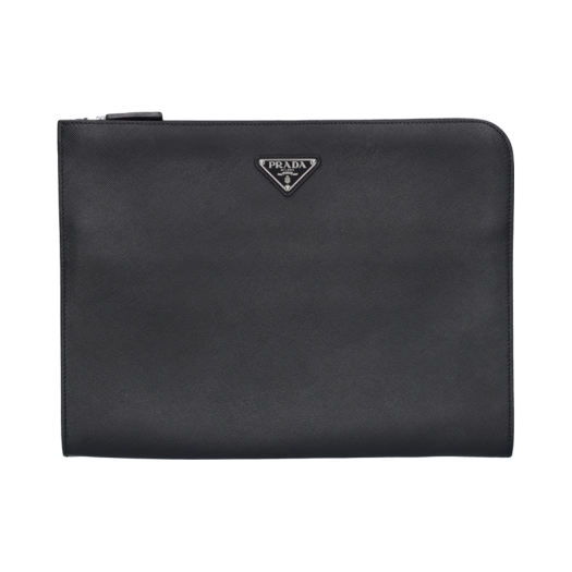 2VN003 Prada Saffiano Leather Document Holder Black