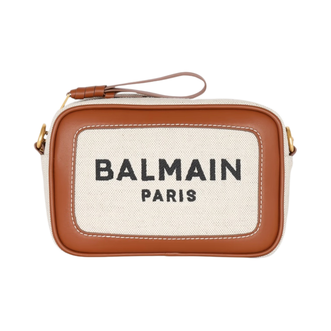 BN1BB720TCFEGEM Balmain B-Army Canvas Leather Clutch Beige
