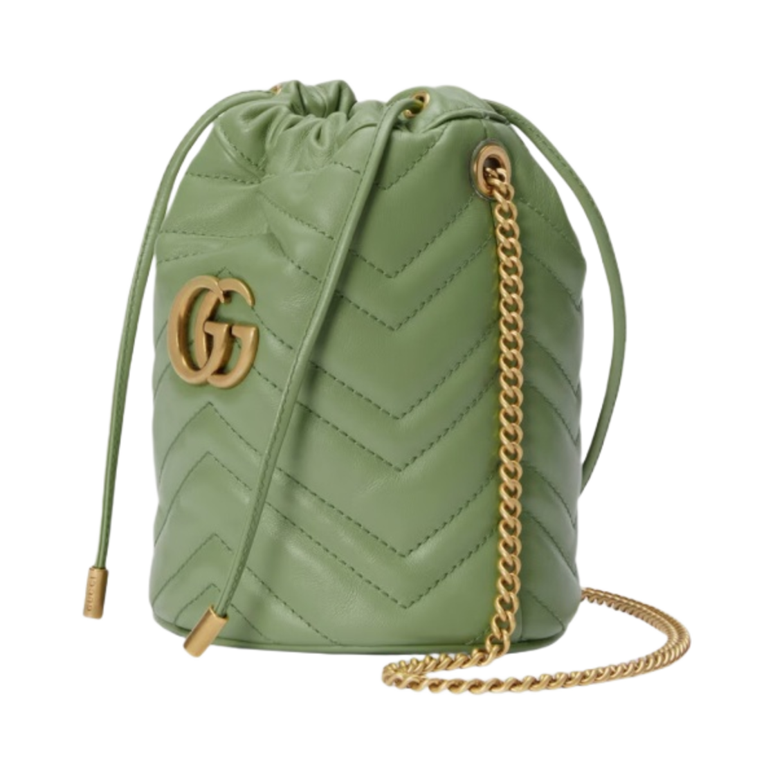 구찌 GG 마몽 마틀라세 미니 버킷백 세이지 그린(Gucci GG Marmont Matelasse Mini Bucket Bag Sage Green) - 2