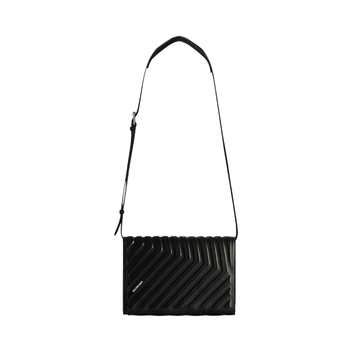 발렌시아가 카 스트랩 플랩백 블랙