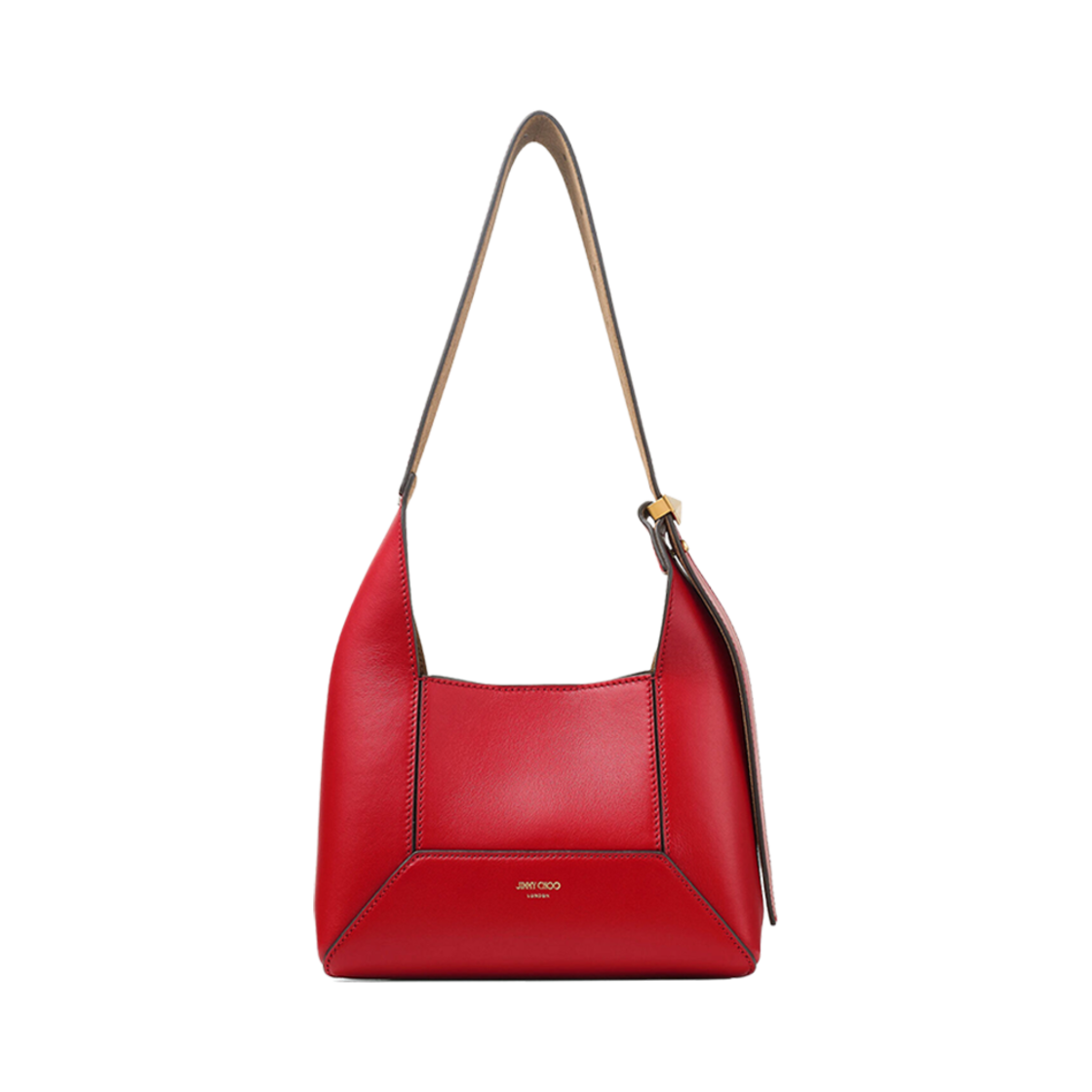 DIAMONDHOBOSHUT000034 Jimmy Choo Diamond Hobo S Leather Shoulder Bag Ruby Red