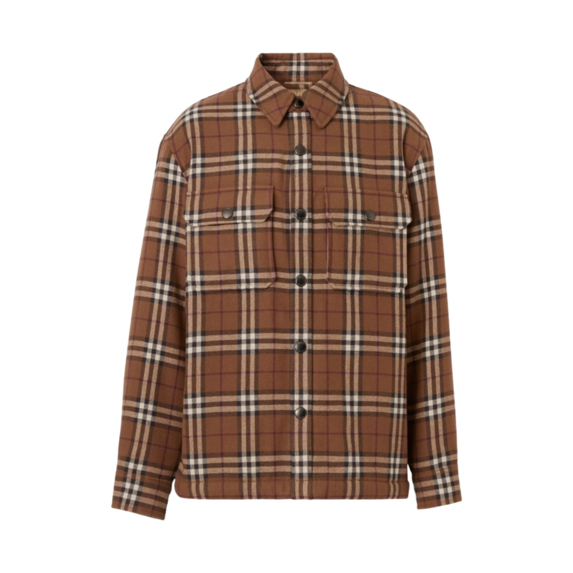 버버리 빈티지 체크 울 코튼 오버셔츠 버치 브라운(Burberry Vintage Check Wool Cotton Overshirt Birch Brown) - 1