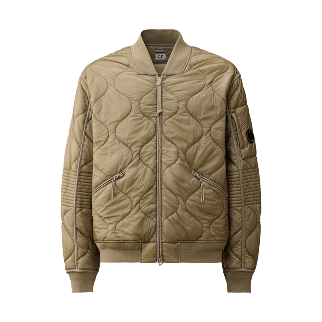 17CMOW010A110158A327 C.P. Company Liner Padded Bomber Jacket Vintage Khaki Beige - 24FW