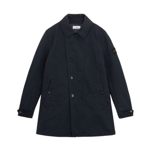Stone Island 42149 David TC Short Trench Coat with Anti Drop Navy Blue - 24FW