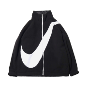 (W) Nike NSW Reversible Sherpa Swoosh Jacket Black White