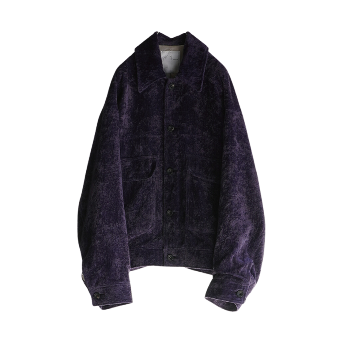 ANC-JK22-B Ancellm Linen Pile Short Jacket Purple