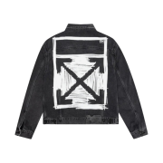 Off-White Negative Mark Slim Denim Jacket Medium Grey