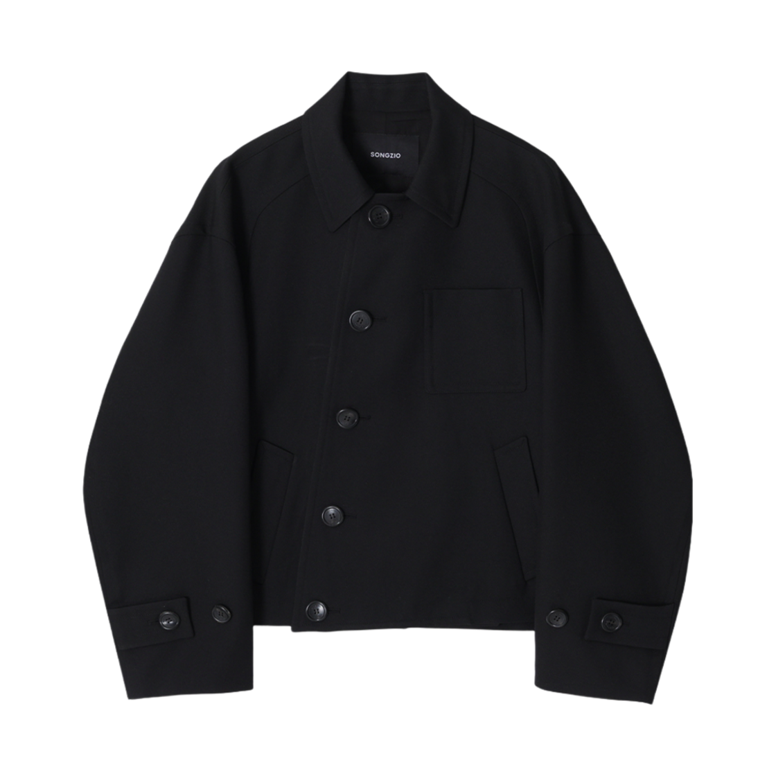 SH2JP703BK Songzio Collection Bias Cut Collar Jacket Black