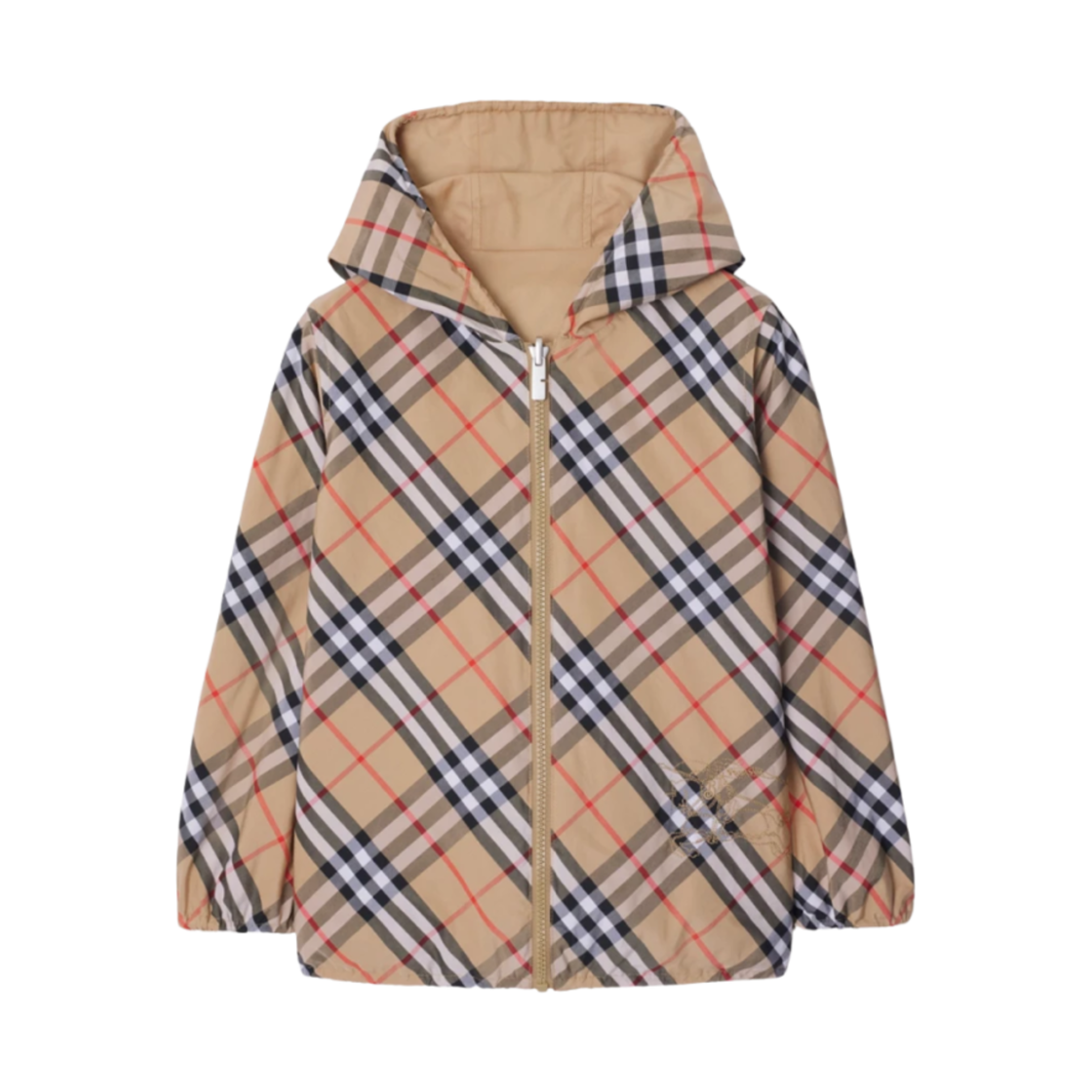 (키즈) 버버리 리버시블 체크 코튼 블렌드 자켓 샌드((Kids) Burberry Reversible Check Cotton Blend Jacket Sand)