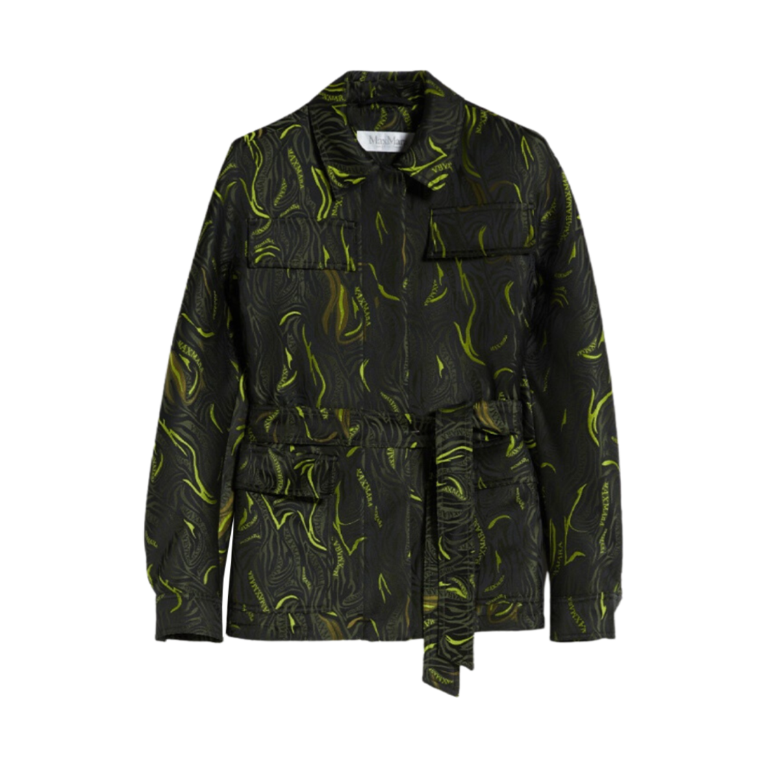 (W) 막스마라 팔리오 자카드 사파리 자켓 블랙((W) Max Mara Palio Jacquard Safari Jacket Black) - 1