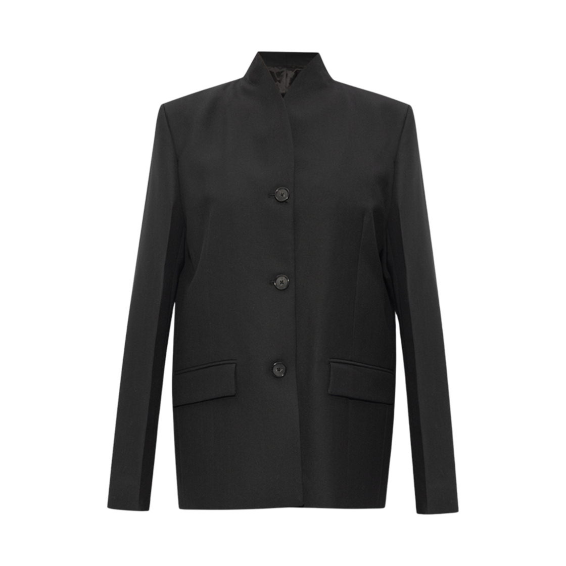 241-WRZ1063-FB0026-001 (W) Toteme Single-Breasted Wool Blazer Black