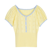 Margarin Fingers Petit Pointelle Knit Light Yellow