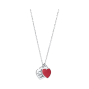 Tiffany & Co. Return to Tiffany Red Double Heart Tag Pendant Mini Sterling Silver