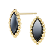 Miko Vasty Marquise Onyx Earring Yellow Gold