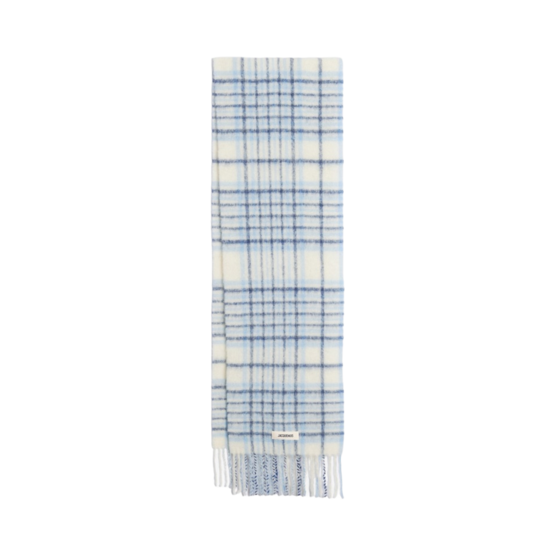자크뮈스 레샤페까로 르 슈슈 자카드 체크 머플러 라이트 블루(Jacquemus L’echarpe Carro Le Chouchou Jacquard Check Muffler Light Blue)