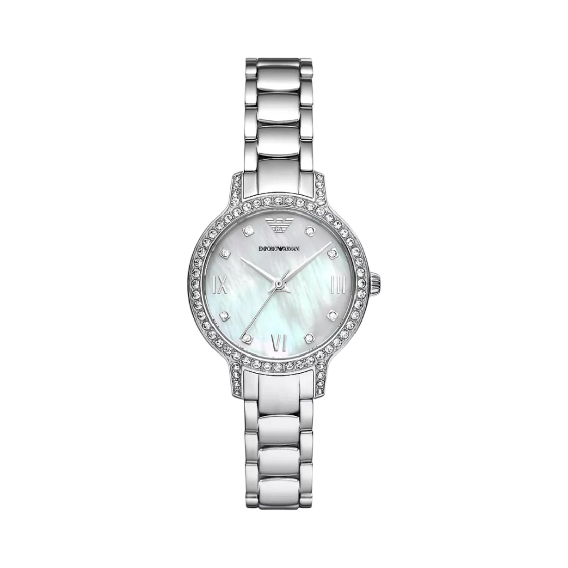 AR11484 (W) Emporio Armani Three-Hand 32mm Stainless Steel Mother of Pearl White Silver
