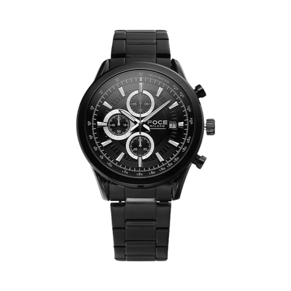 포체 44.8mm 크로노그래프 메탈 워치 블랙(Foce 44.8mm Chronograph Metal Watch Black)