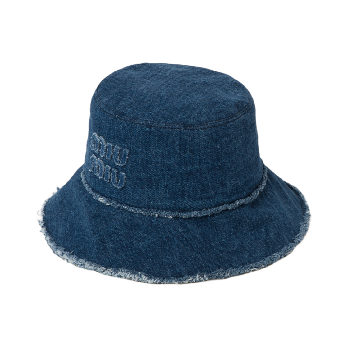 5HC196-2CL4-F0008 (W) Miu Miu Denim Bucket Hat Navy - 대표 이미지 #1