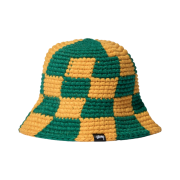 Stussy Checker Knit Bucket Hat Evergreen