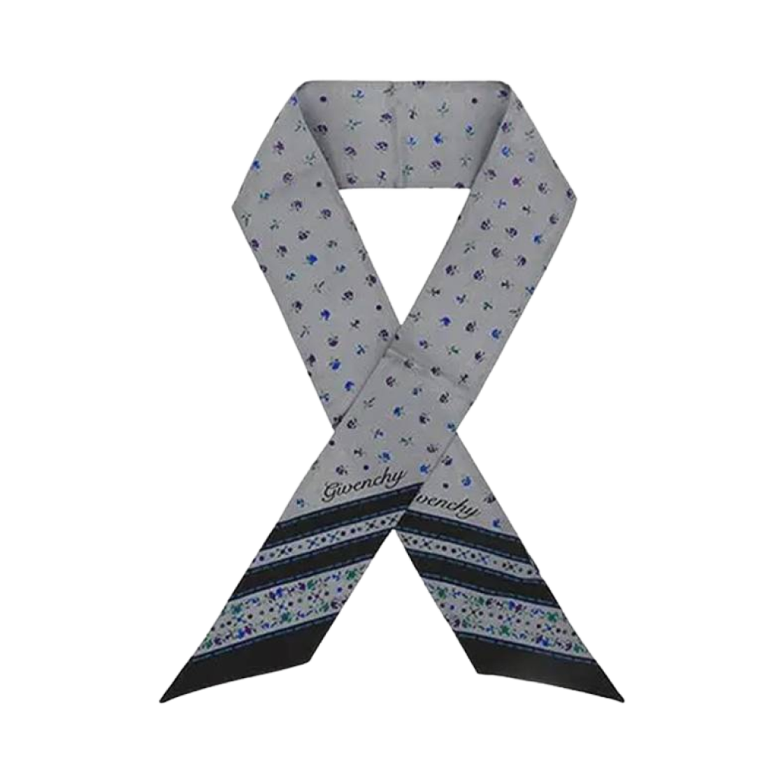 BP00DJG002-091 Givenchy Flower Silk Scarf Grey