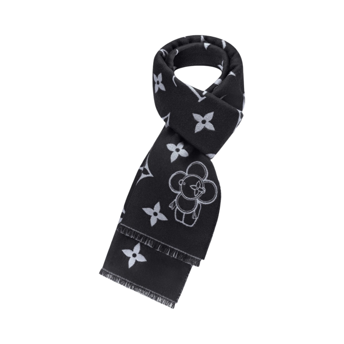 루이비통 모노그램 비비엔 머플러 블랙 그레이(Louis Vuitton Monogram Vivienne Muffler Black Grey) - 2