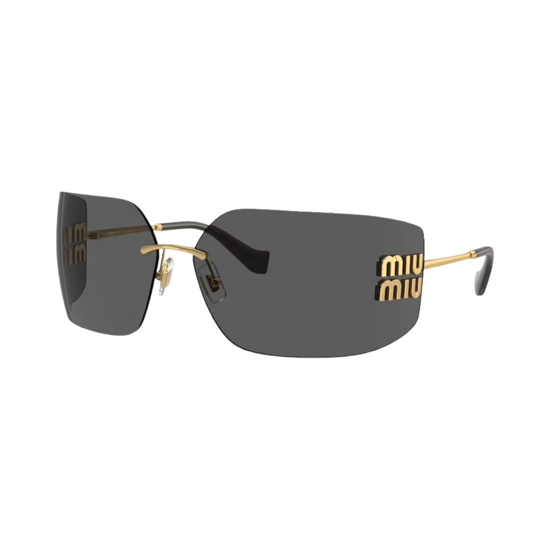 (W) 미우 미우 런웨이 선글라스 슬레이트 그레이 렌즈 골드 메탈((W) Miu Miu Runway Sunglasses Slate Grey Lenses Gold Metal) - 2