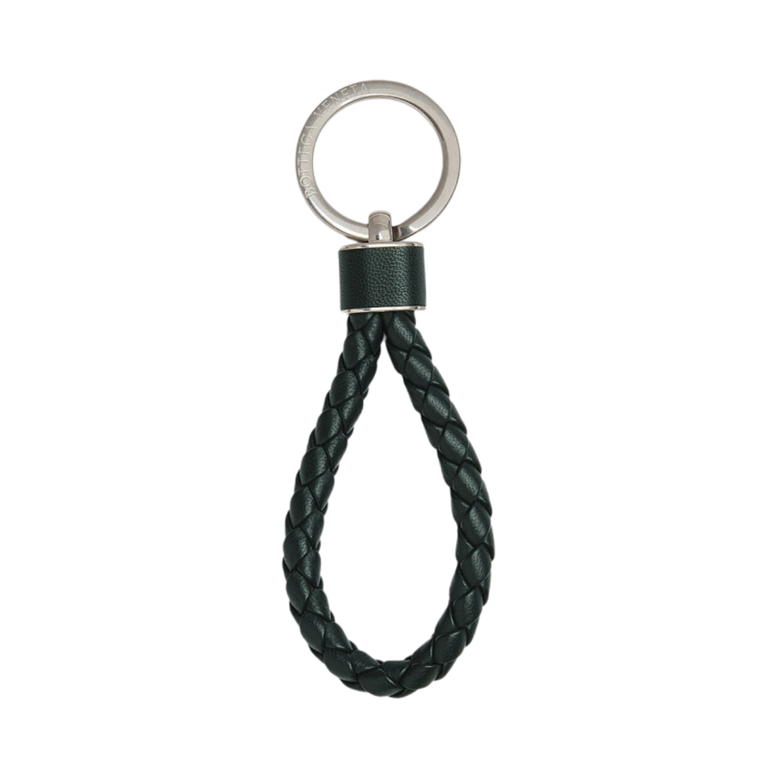 709727VMAY13015 Bottega Veneta Intreccio Keyring Inkwell