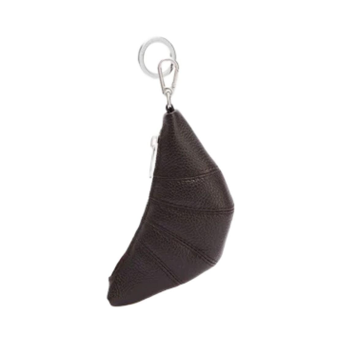 SL0082-LL0018-490 Lemaire Soft Grained Leather Mini Croissant Key Holder Dark Chocolate