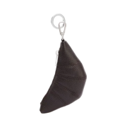 Lemaire Soft Grained Leather Mini Croissant Key Holder Dark Chocolate
