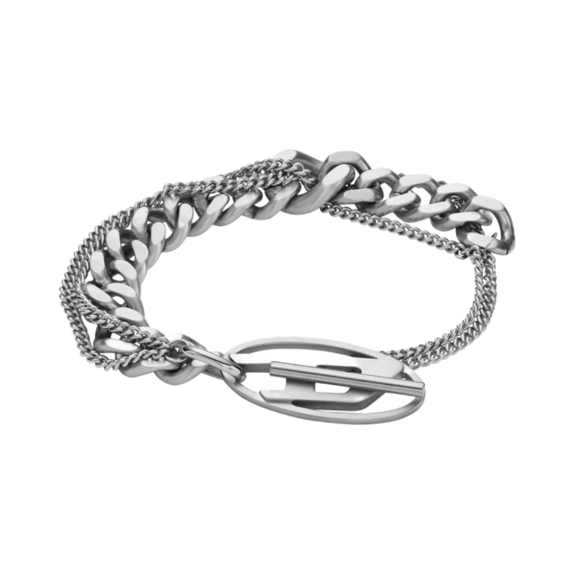 디젤 Dx1550040 스테인리스 스틸 체인 브레이슬릿 실버(Diesel Dx1550040 Stainless Steel Chain Bracelet Silver)