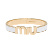 (W) Miu Miu Enamel Metal Bracelet White