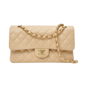Chanel Medium Classic Handbag Grained Calfskin & Gold Beige