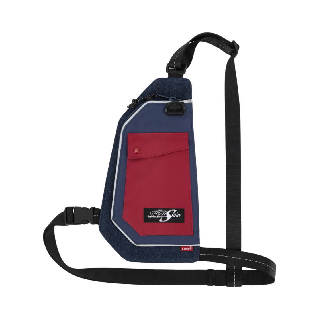 리바이스 x 건담 시드 하네스 백 프리덤 레드 키라 블루(Levi's x Gundam Seed Harness Bag Freedom Red Kira Blue)