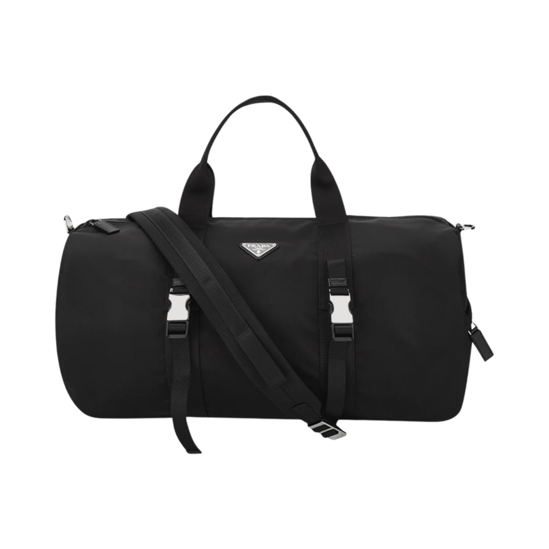 2VC015-2DMG-F0002 Prada Triangle Logo Re-Nylon Duffel Bag Black