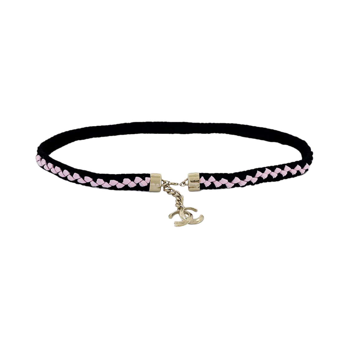샤넬 CC로고 밴딩 벨트 핑크/블랙 샴페인골드(Chanel CC Logo Banding Belt Belt Pink/Black Champagne Gold) - 1