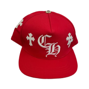 Chrome Hearts Cross Patch Baseball Hat Red
