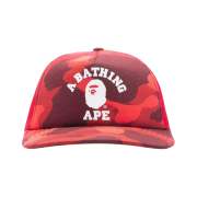 BAPE Color Camo College Mesh Cap Red