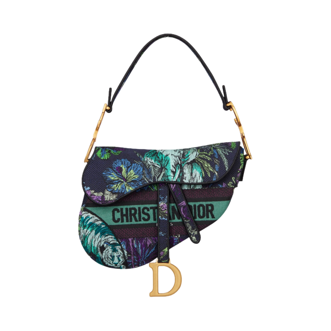 디올 새들 백 블루 멀티컬러 트왈 드 주이 보야쥐 자수(Dior Saddle Bag Blue Multicolor Toile De Jouy Voyage Embroidery) - 1