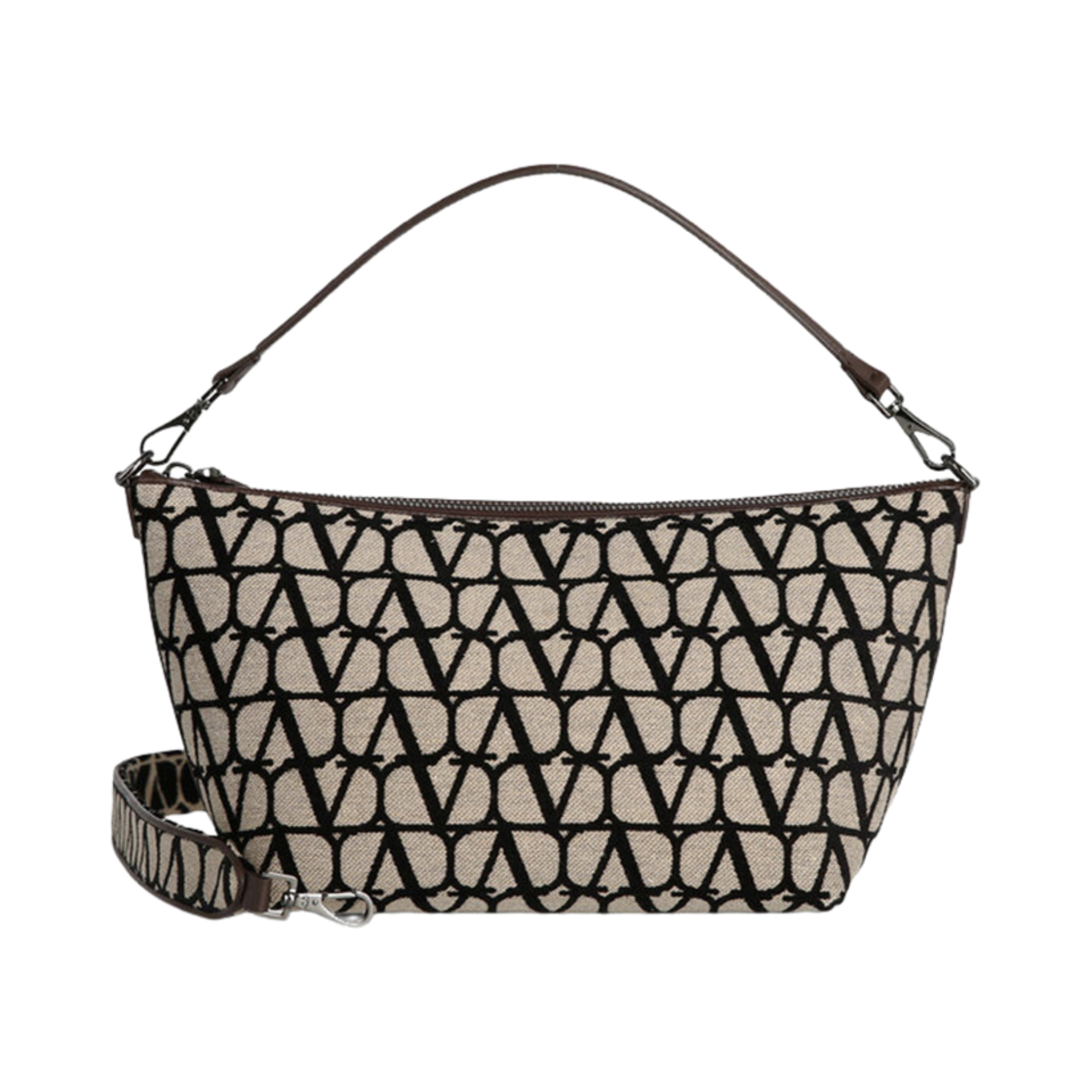 B0C23JXD6ZN Valentino Toile Iconographe Leather Details Shoulder Bag Beige Black
