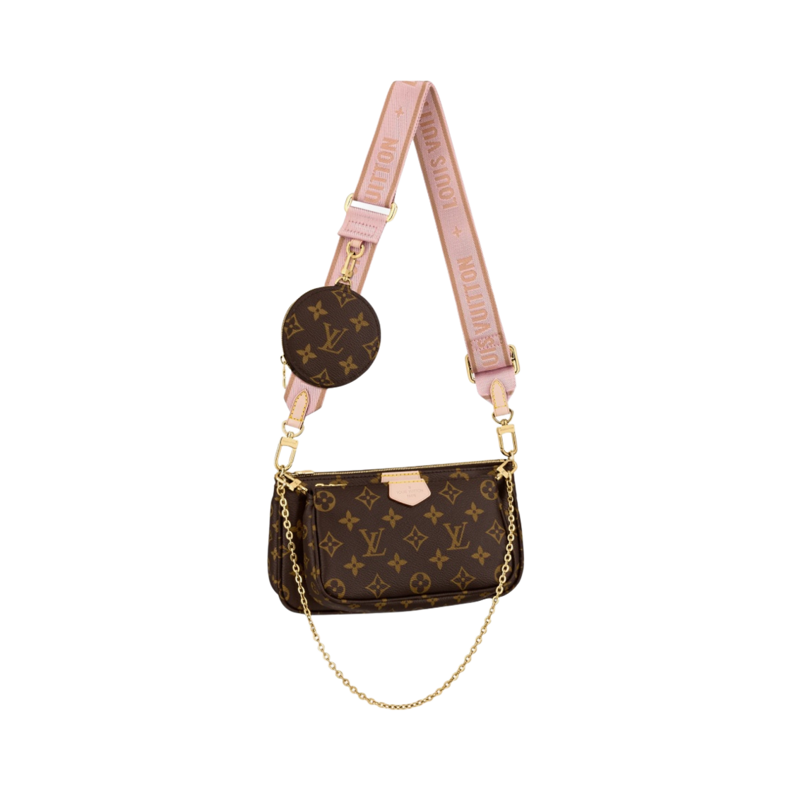 M44840 Louis Vuitton Multi Pochette Accessoires Monogram Light Pink - 대표 이미지 #1