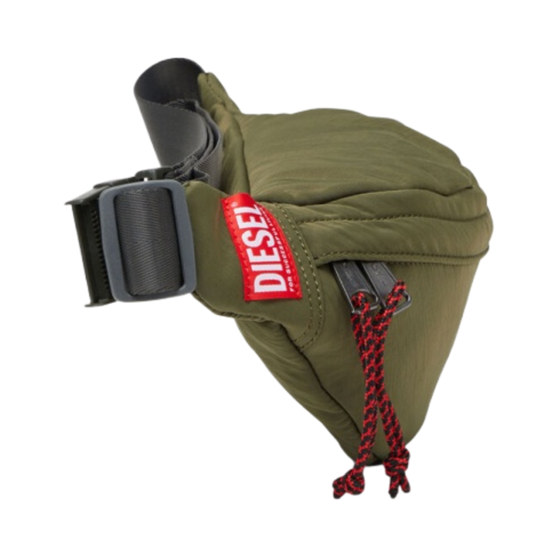 디젤 레이브 벨트백 인 워시드 리사이클 패브릭 올리브 그린(Diesel Rave Belt Bag in Washed Recycled Fabric Olive Green) - 2