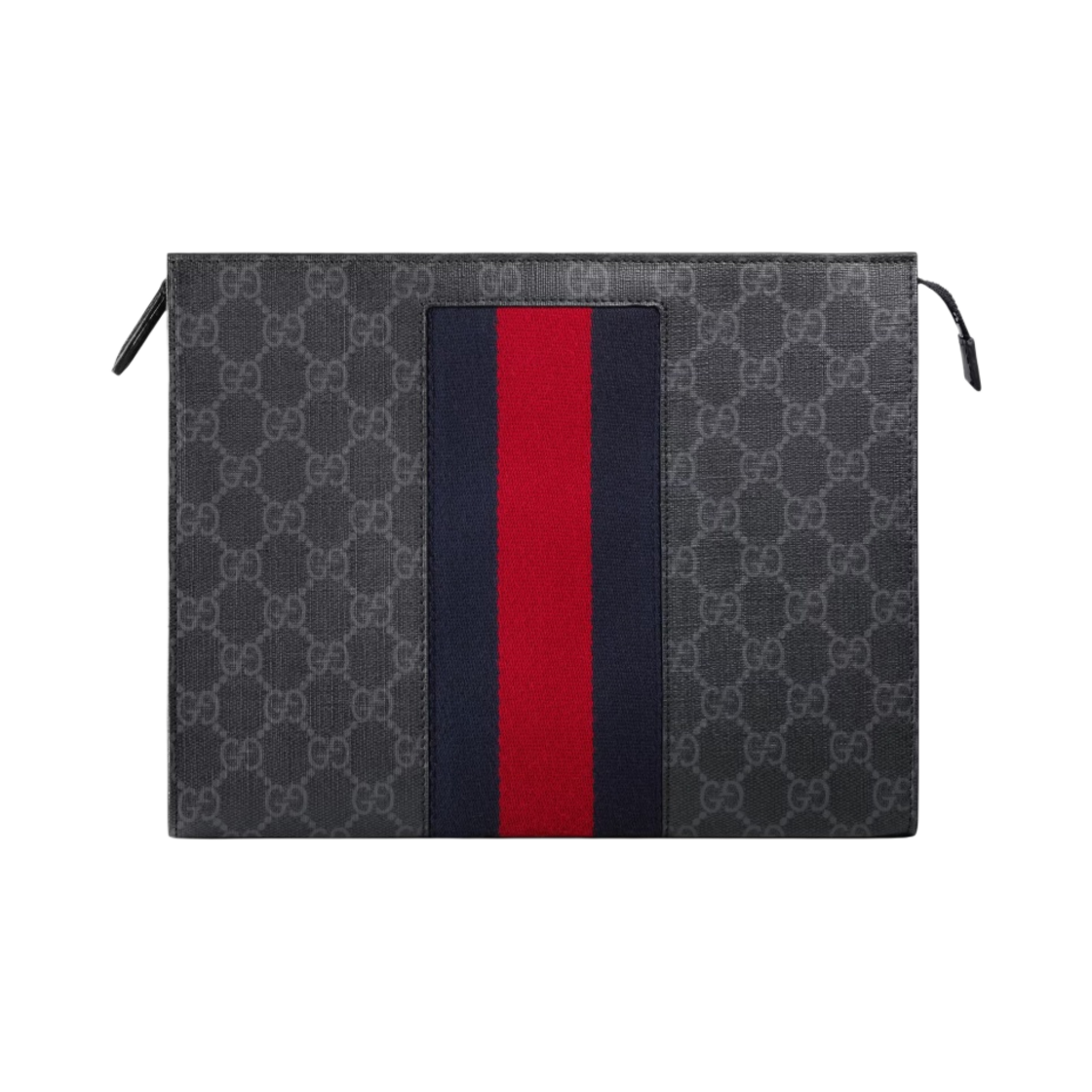 구찌 GG 슈프림 웹 파우치 블랙 그레이