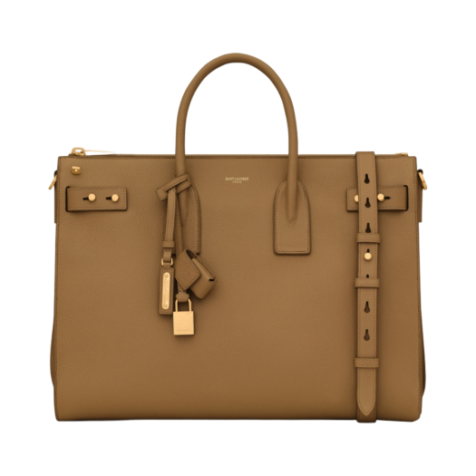 Saint Laurent Sac De Jour Thin Large in Grained Leather Old Oil