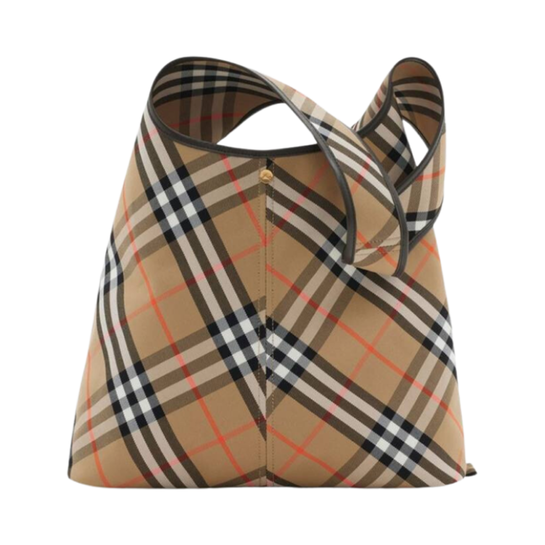 버버리 체크 패턴 캔버스 스몰 토트백 베이지(Burberry Check Pattern Canvas Small Tote Bag Beige) - 2
