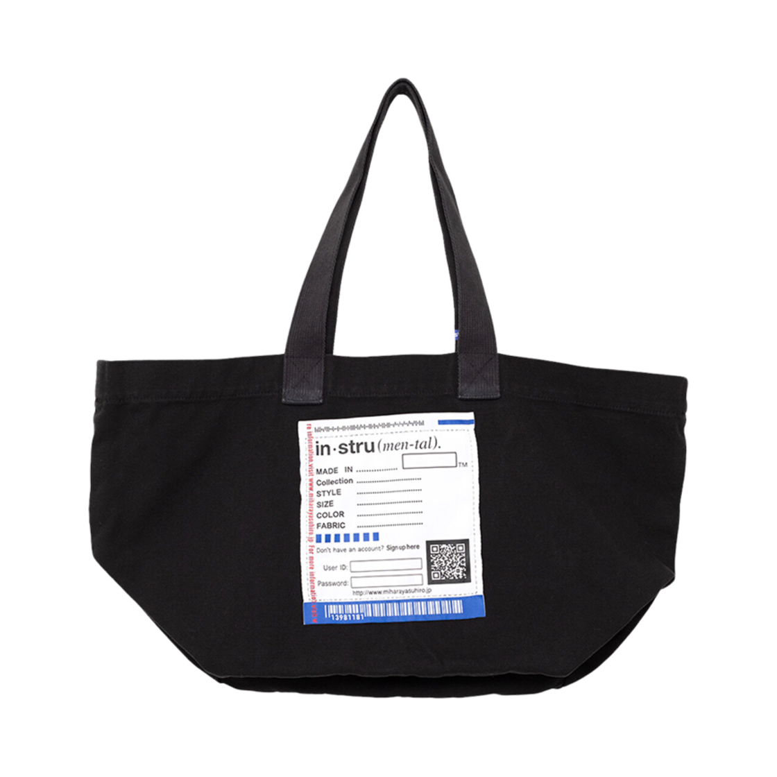 I12BG701-BLACK Maison Mihara Yasuhiro Big Name Tote Bag Black