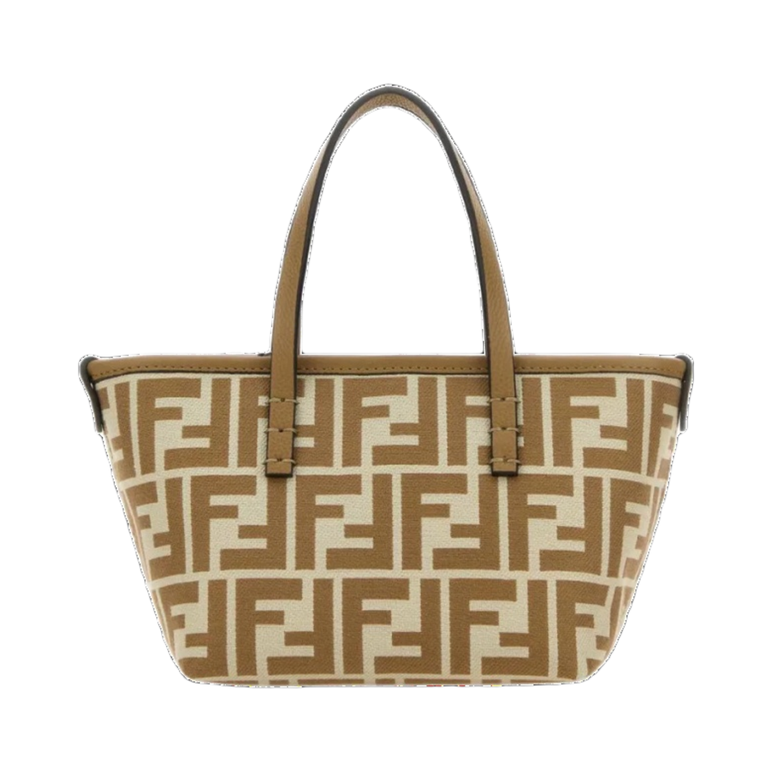 8BS096AOVJF1PIQ Fendi Roll Mini FF Jacquard Mini Bag Beige